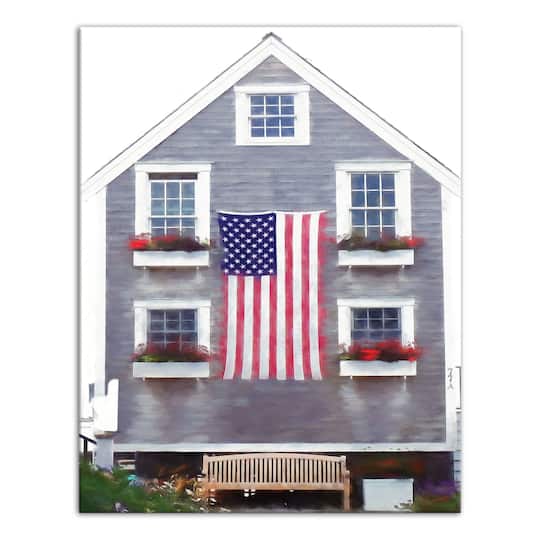 Patriotic Coastal Home Canvas Wall Art